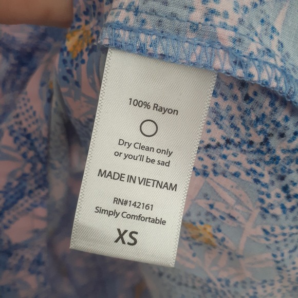 Women's LuLaRoe Amy Button Up Collared‎ Top Size XS Pink Blue - Picture 9 of 10